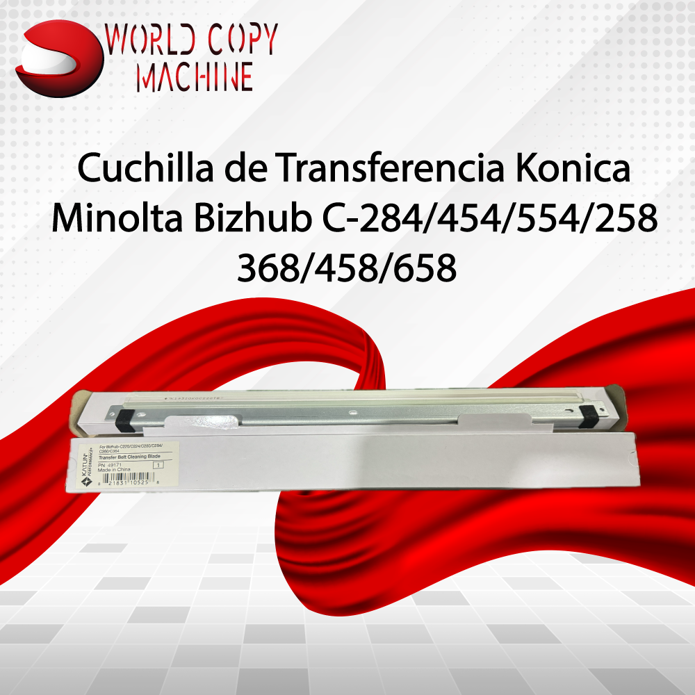 Cuchilla transferencia Konica Minolta C284 454 308 368 558 658 250i 300i 450i Quito Lago Agrio